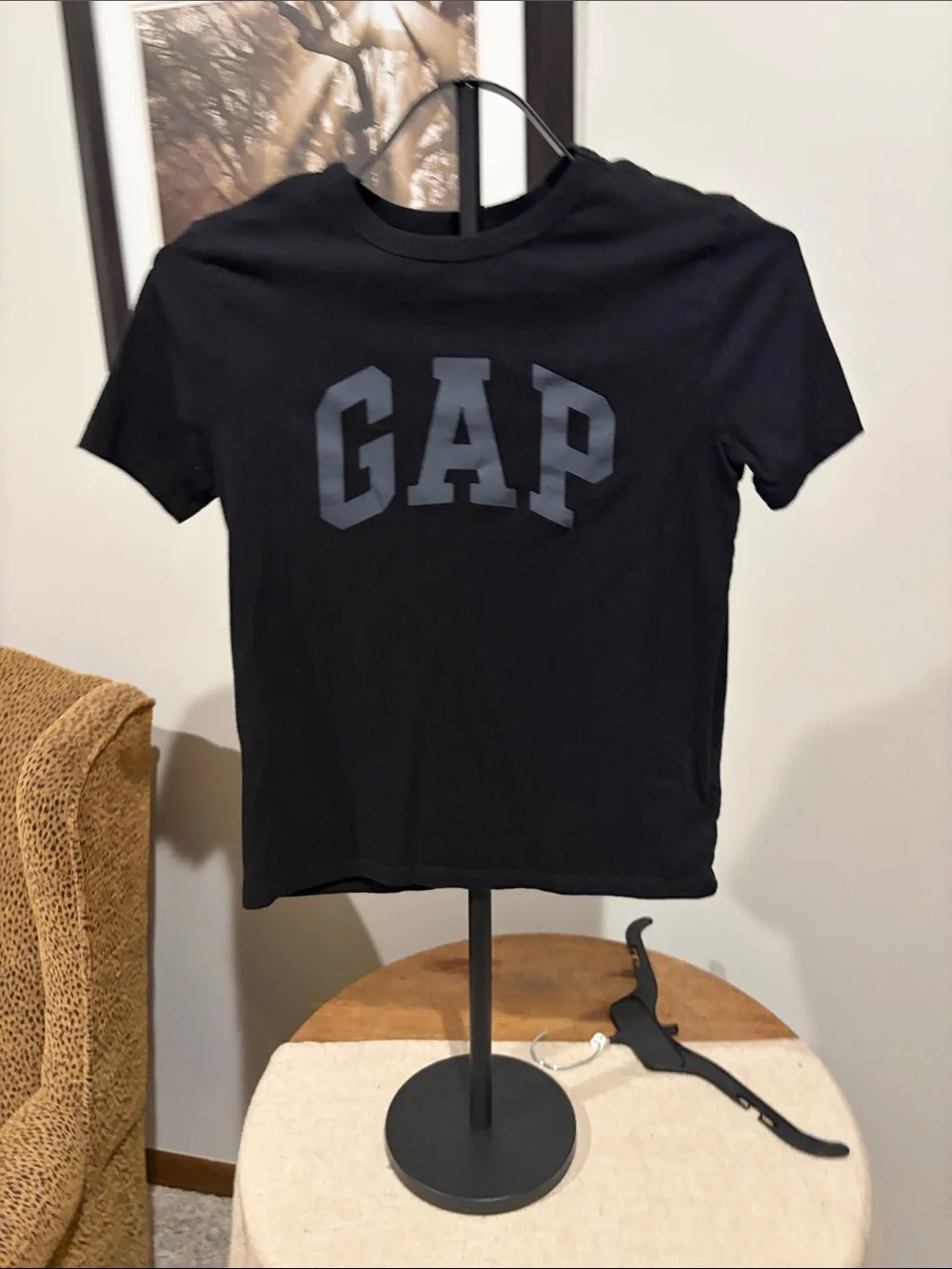 GAP White Graphic Tee with Red, Blue, Yellow Accents